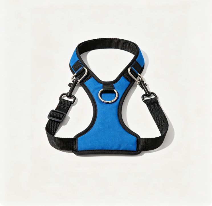PawByLuca Removable Dog Seat Belt Harness for Car, 3 in 1 Pet Dog Car Seatbelt Leash, Retractable Restraint Secures to Vehicle Headrest & Adjustable Reflective Bungee Dog Seatbelt Tether, Blue and Black